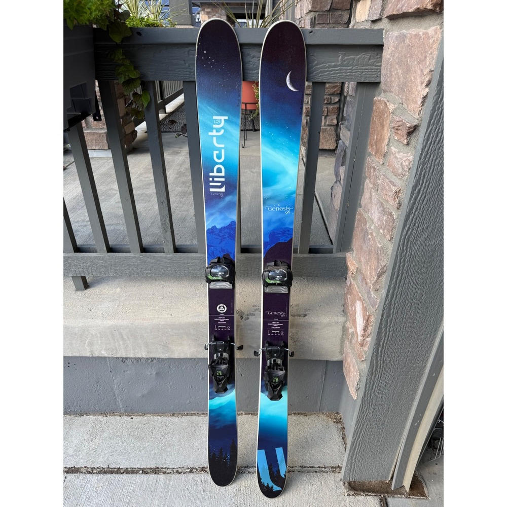 Liberty Genesis 96 Women's Skis 158cm All Mountain Bamboo Carbon Stealth Rocker